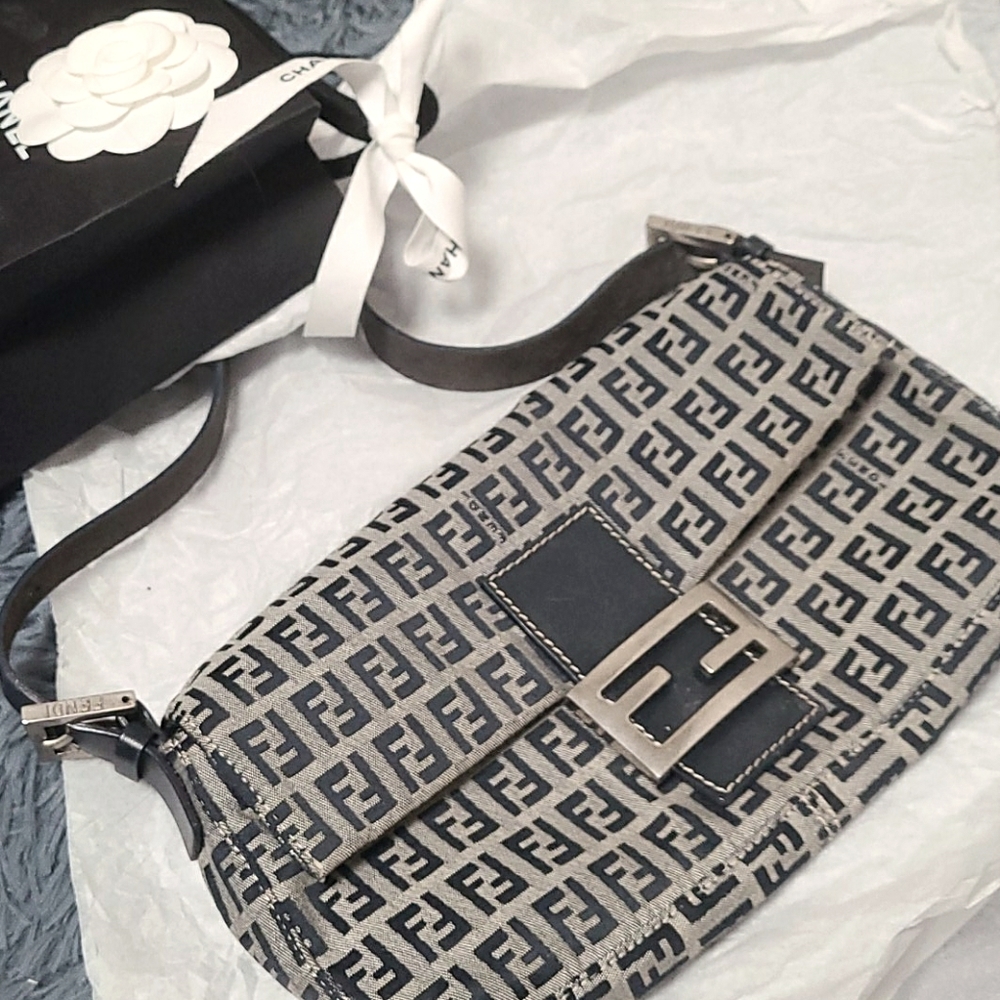 Fendi zucca baguette blue